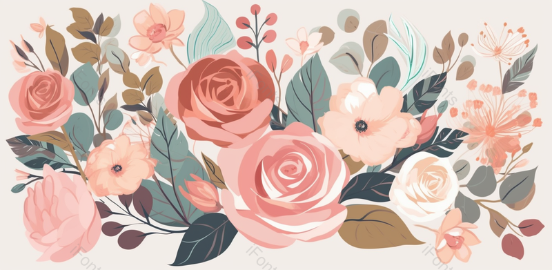 粉色系花瓣花团锦簇手绘背景图,插画/手绘图,插画/手绘图库,插画/手绘图下载,插画/手绘